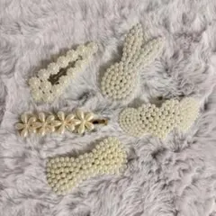 【新品】パール風ヘアピン 5個 セット まとめ売り ホワイト