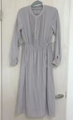 グレー 長袖 ワンピース　M ハニーズ
