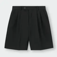 【美品】GU Wタックショートパンツ ブラック Mサイズ