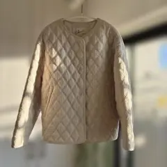 キルティングジャケット　オフホワイト生成り