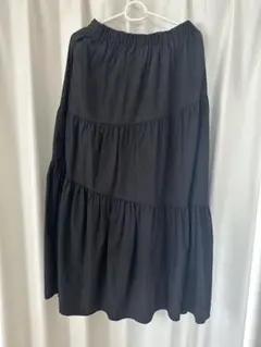 LOWRYSFARM 黒 ティアードデザイン フレアスカート F