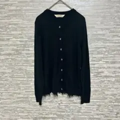 トラッゾドンナ✨黒ビジューボタンレース切替カーディガン長袖上品デザイン美品人気