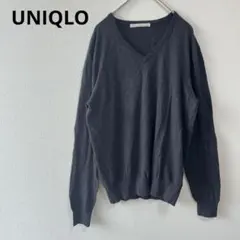 ユニクロ M ダークグレー ニット・セーター　カシミヤ　コットン カシミア