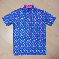 FootJoy　ゴルフ　メンズシャツ　 Lサイズ 青/ピンク/白