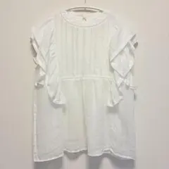 極美品》24SS スローブイエナ ラミーフリルピンタックブラウス 麻 