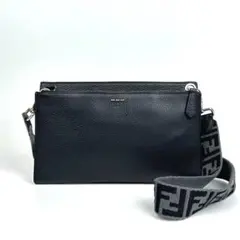 美品■フェンディ FFファブリック 2way ショルダーバッグ フラットバッグ