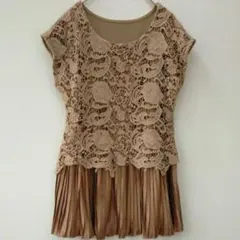Otto Collection オットー レース切替え プリーツ チュニック Lのサムネイル