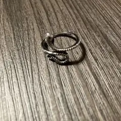 う*。様 【1560】新品 アメカジ 蛇デザイン シルバー調 リング フリーサイ