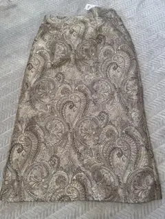 美品 未使用 ゴブラン ジャガード ペイズリー柄タイトスカート