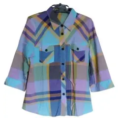 【NATURAL BASIC】レディース チェック柄 シャツ M 綿100％のサムネイル