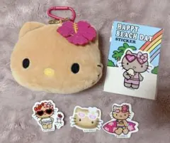 日焼けキティポーチ&ステッカーセット