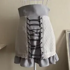 BUBBLES バブルス ミニスカート コットンレース 水色