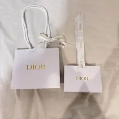 DIOR ショップ袋 小型 ホワイト リボン付