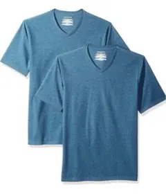 VネックTシャツ レギュラーフィット 半袖 ディープブルー M 2枚