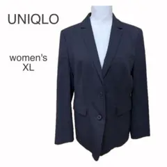 ユニクロ UNIQLO テーラードジャケット XL ネイビー系ストライプ