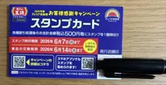 餃子の王将　お客様感謝キャンペーン　スタンプカード　【2個押印済み】のサムネイル