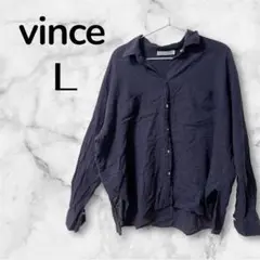 Vince 【L】ネイビー 長袖シャツ 薄い