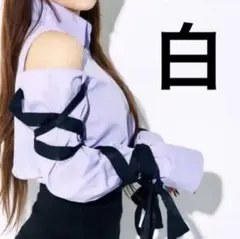 新品タグ付 GROWING PAINS ボリュームスリーブ レースアップシャツ 