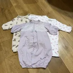 ベルメゾン　長袖ロンパース　カバーオール50-60cm 3枚セット