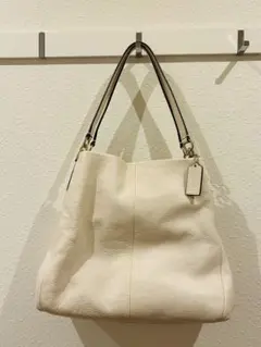 【超美品】COACH コーチ レザー ショルダーバッグ トートバッグ ホワイト