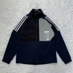 アディダス ジャージ ネイビー ロゴ ライン キッズ160 レディース可 美品