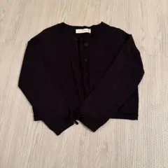 黒いリボン付きクロップドカーディガン