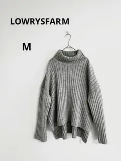 LOWRYSFARM リブタートルネックニット　グレー　洗える