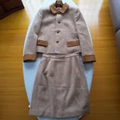 ベージュ ツイード スーツ セットアップ