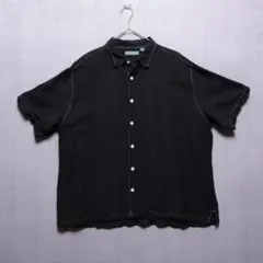 0*0様 CUBAVERA 2560 リネン キューバシャツ XXL 黒