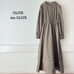 オリーブデオリーブ チェックワンピース ウエストゴム パフスリーブ ギャザー