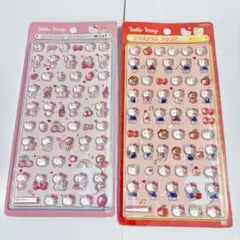 正規品 サンリオ ボンボンドロップシール ミニ キティ 赤ピンク各1枚ずつ