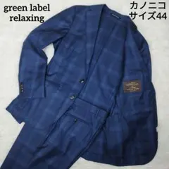 ✨美品 グリーンレーベルリラクシング カノニコ セットアップ チェック ネイビー