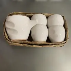 【新品】 茶器　湯呑みセット　コップ　お弁当箱　おむすび　陶器　ひび粉挽　焼物