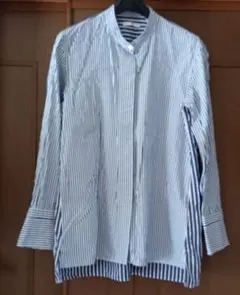 UNIQLO +J スーピマコットンスタンドカラーストライプシャツ　長袖　M