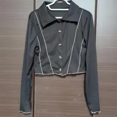 黒　ショート丈カットソー　SHEIN