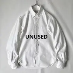 美品【春物】UNUSED アンユーズド ホワイト ボタンダウンシャツ