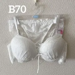 新品 ブラジャー ショーツ セット B70 M 白 ホワイト レース セクシー