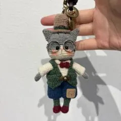 デニムリメイクキーホルダー＊バッグチャーム＊編みぐるみ(モコモコ