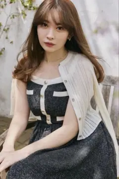 herlipto Random Ribbed Knit Cardigan 白Sのサムネイル