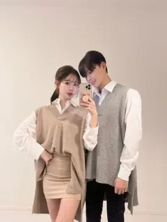 QUNG ユニセックスオーバーニットベスト