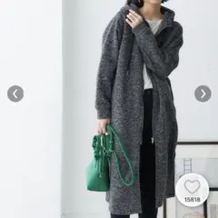 大きいサイズ　裏起毛ロングパーカーコート　グレー　3L〜4L ニッセン