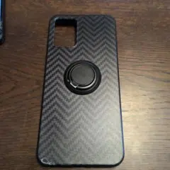 ヘリンボーンパターン ブラックハードケース ポップソケット付き