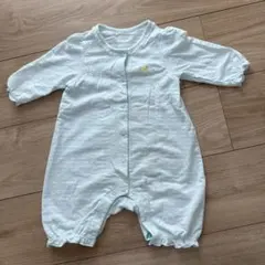 水色ロンパース 花刺繍 ミキハウス