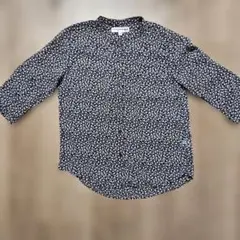 INES DE LA FRESSANGE 花柄シャツ M ネイビー　ユニクロ