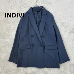 INDIVI【洗える/UVケア/吸水速乾】ダブルテーラードジャケット　36