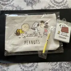 新品未使用品　スヌーピーポーチ＆シャーペン＆ブック型メモ帳