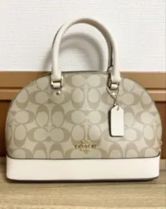 【美品】Coach コーチ　ベージュ ロゴ ハンドバッグ