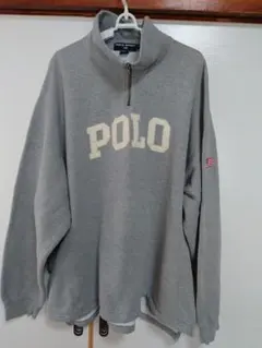 90s POLO SPORT 星条旗刺繍 ロゴ ハーフジップスウェット XL