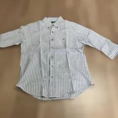 未使用品 Harriss PARIS ストライプ ボタンダウン七部シャツのサムネイル
