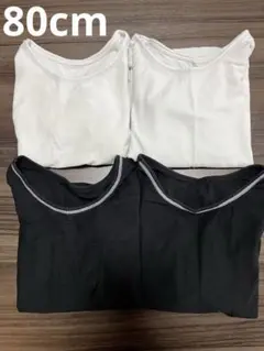 80cm ユニクロ　ヒートテック　ホワイト×ブラック　計4枚セット